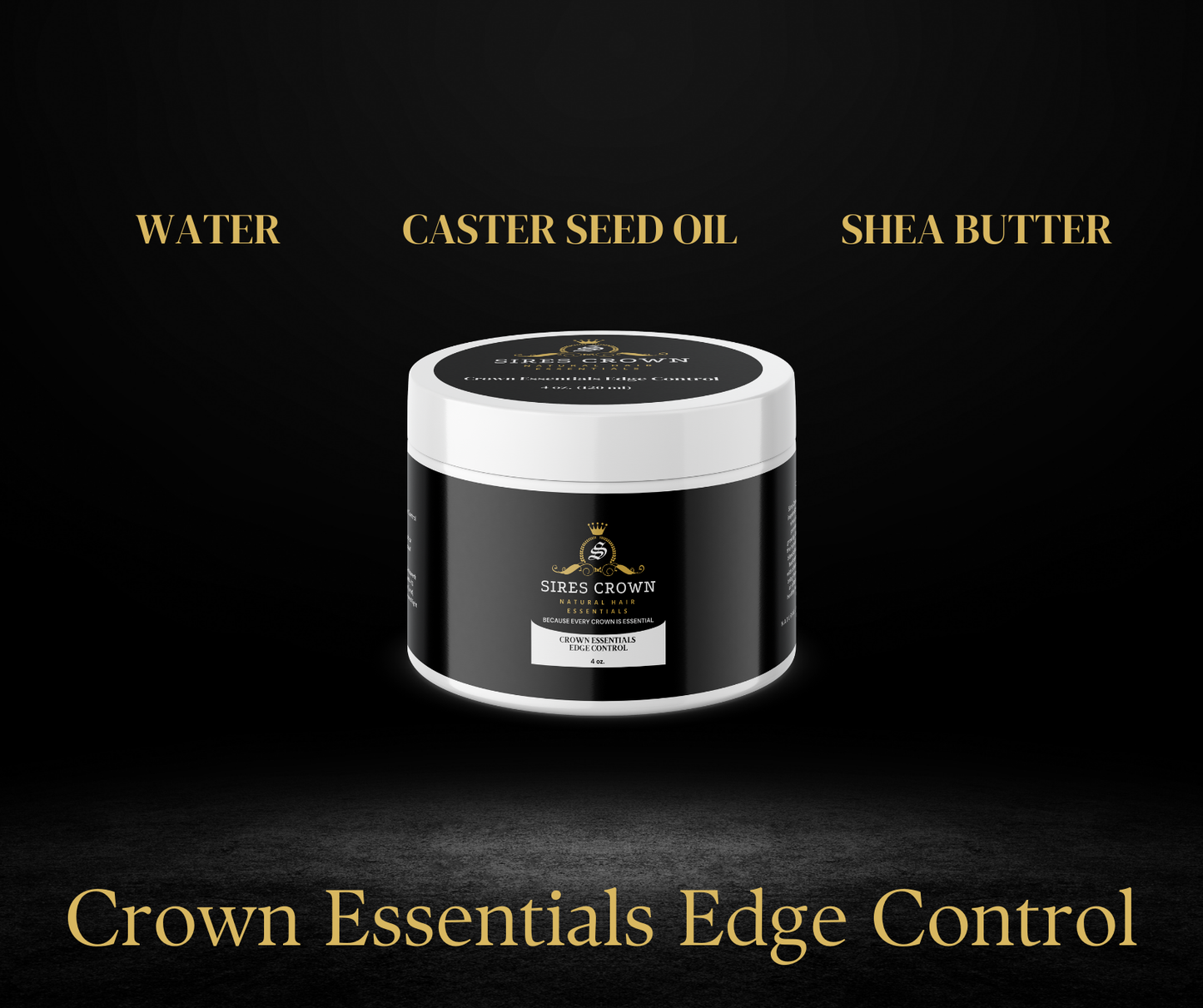 Crown Essentials Edge Control - 4 oz - Long Lasting Non Greasy Extra Firm Hold Edge Control