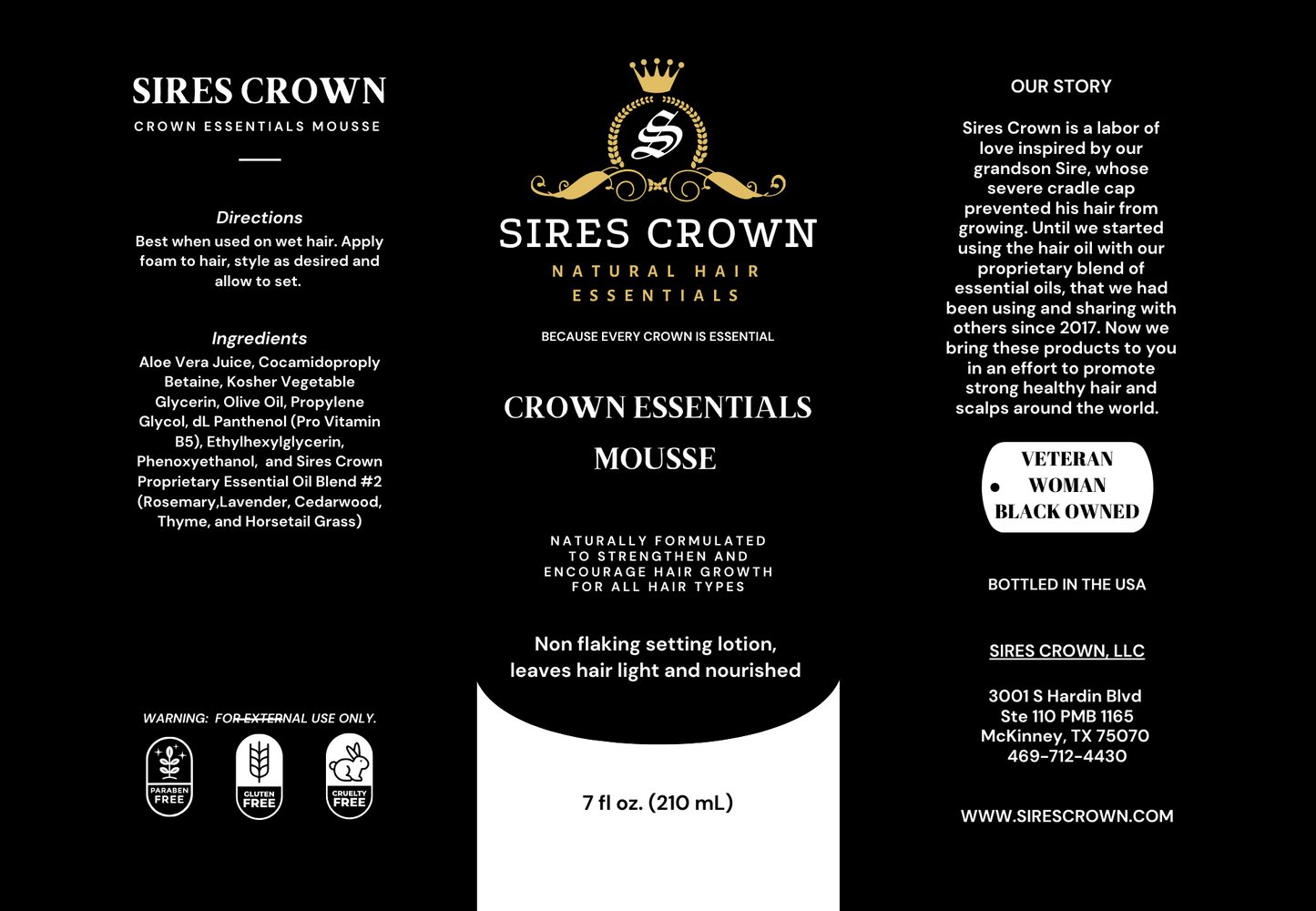 Crown Essentials Mousse - 7 oz