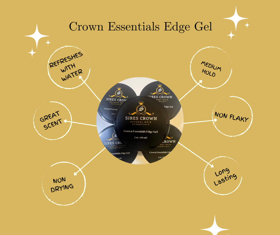 Crown Essentials Gel - 2 oz - Non Flaking Medium Hold Gel with Rosemary and Horsetail Grass