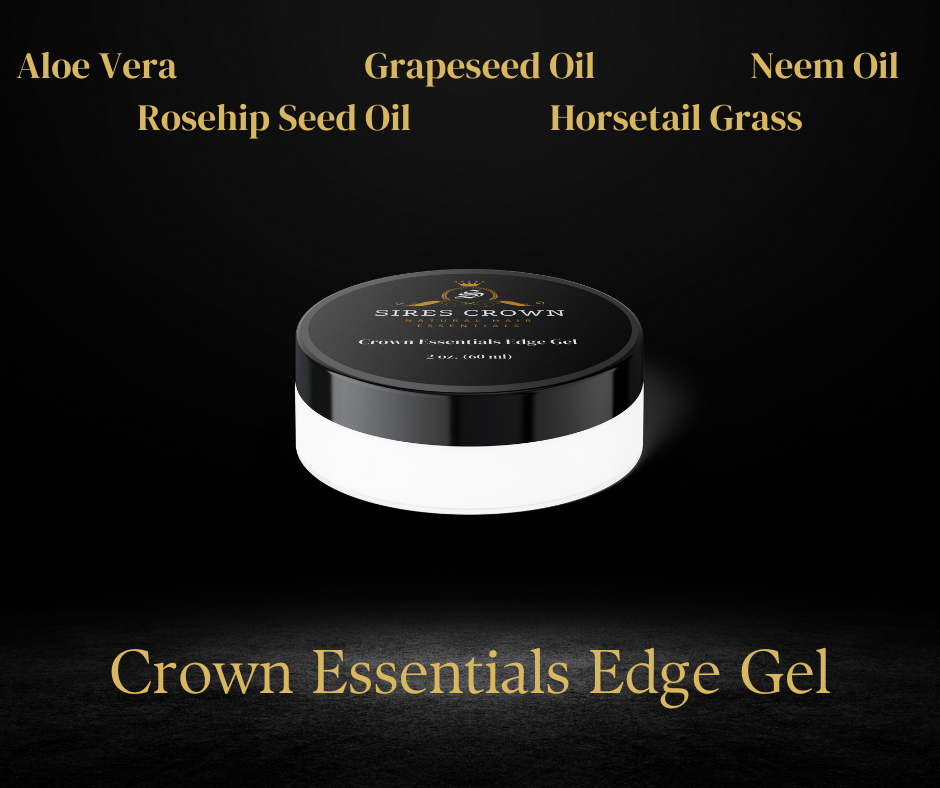 Crown Essentials Gel - 2 oz - Non Flaking Medium Hold Gel with Rosemary and Horsetail Grass