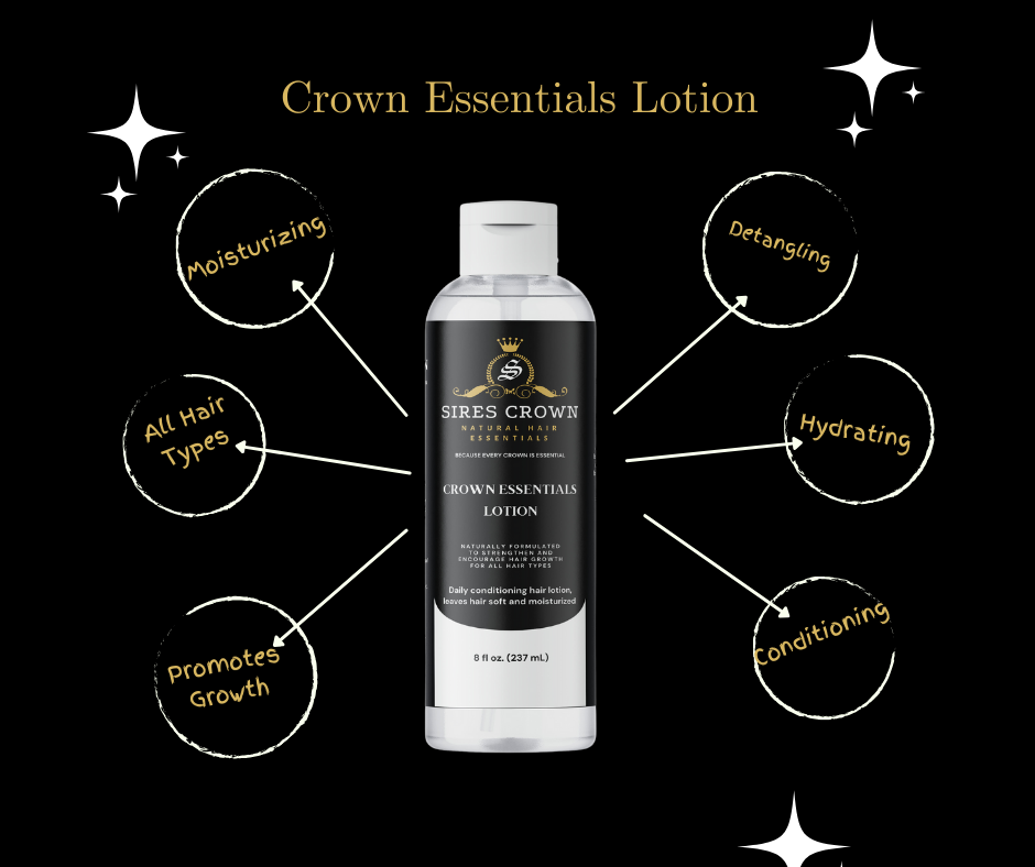 Crown Essentials Lotion -8 oz - Leave In Conditioning Lotion with Aloe and Rosemary