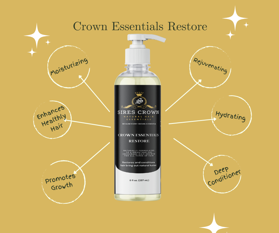 Crown Essentials Restore - 8 oz - Deep Penetrating Conditioner with Aloe, Shea Butter and Vitamin E