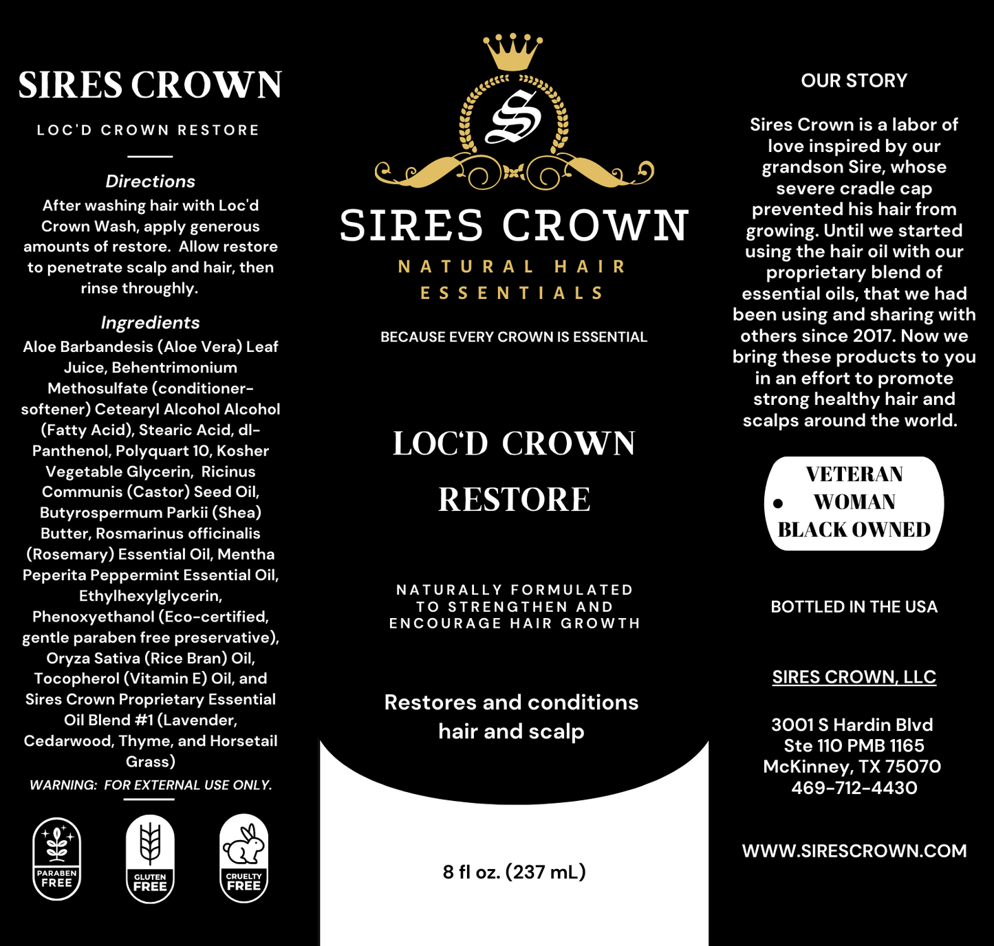 Loc'd Crown Restore - 8 oz