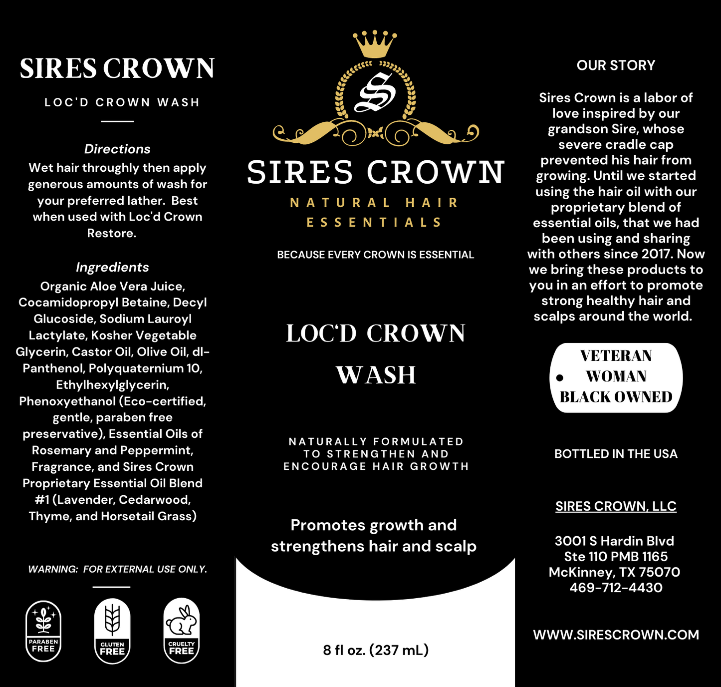 Loc'd Crown Wash - 8 oz