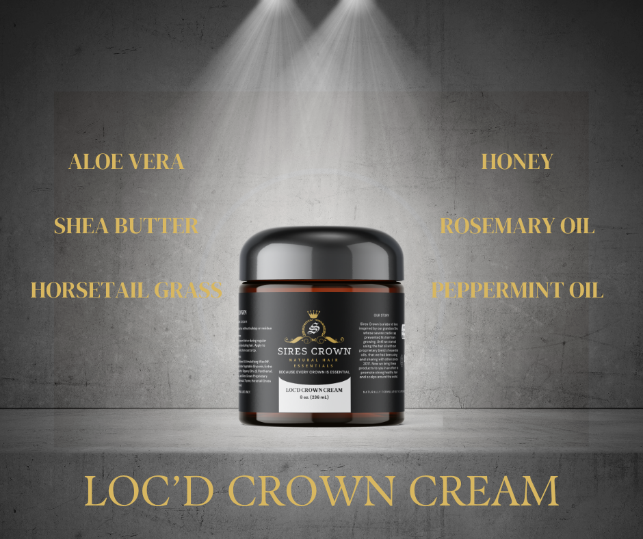 Loc'd Crown Cream - 8 oz - Nourishing Hairstyling Cream with Rosemary and Horsetail Grass