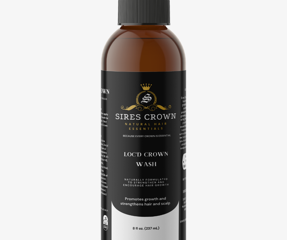 Loc'd Crown Wash - 8 oz - Deep Cleansing Shampoo with Aloe and Castor Oil