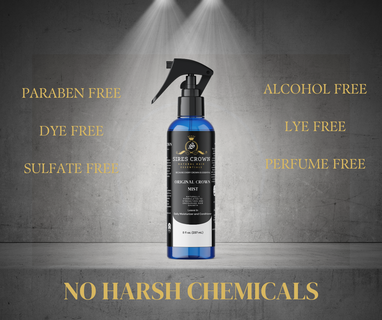 Original Crown Growth Mist - 8 oz - Hydrating Daily Leave In Conditioning Mist with Rosemary and Horsetail Grass