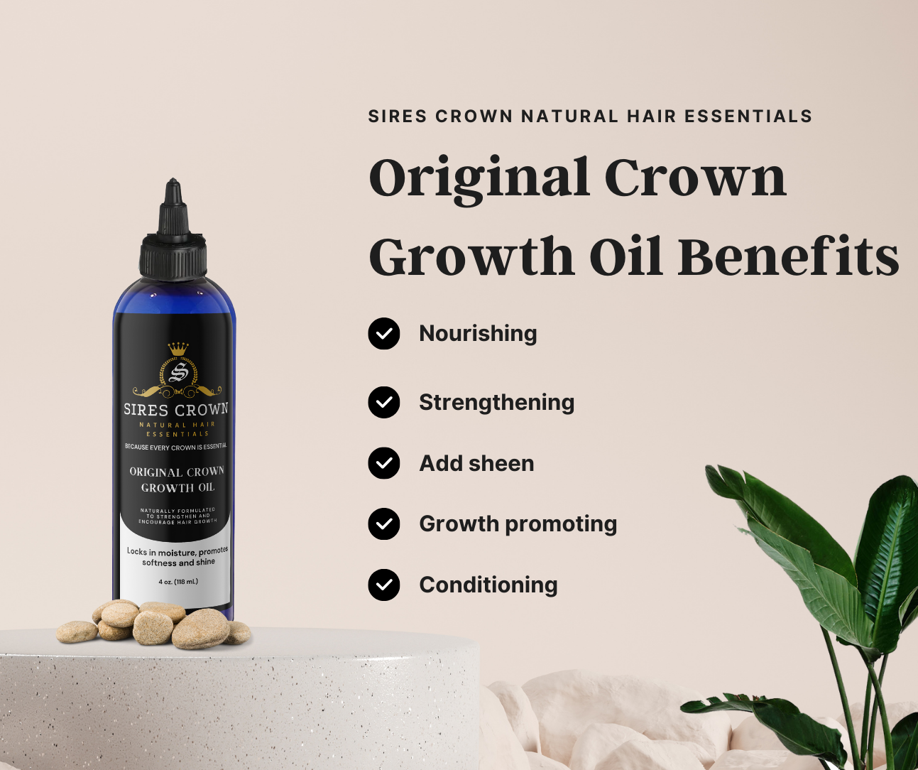 Original Crown Growth Oil - 4 oz - All Natural Hair Growth Oil with Rosemary and Horsetail Grass