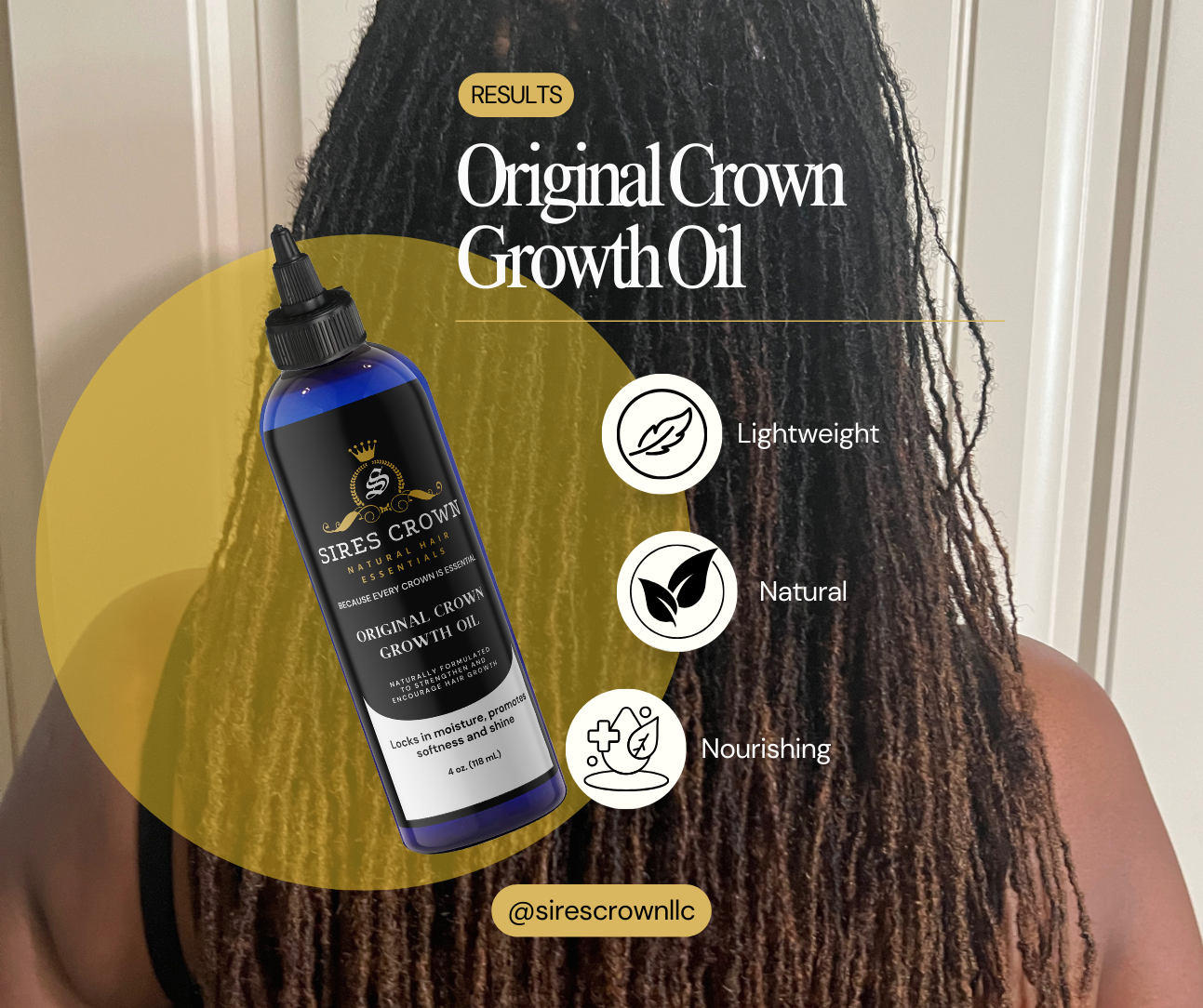 Original Crown Growth Oil - 4 oz - All Natural Hair Growth Oil with Rosemary and Horsetail Grass