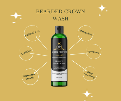 Bearded Crown Wash - 6 oz - Refreshing Hydrating Beard Cleanser with Tea Tree and Eucalyptus Oil