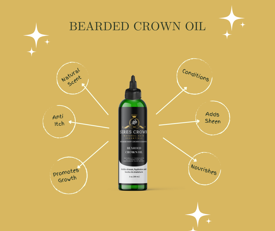Bearded Crown Oil - 2 oz - Nourishing, Growth Promoting Beard Oil with Avocado, Jojoba, Rosemary, and Horsetail Grass