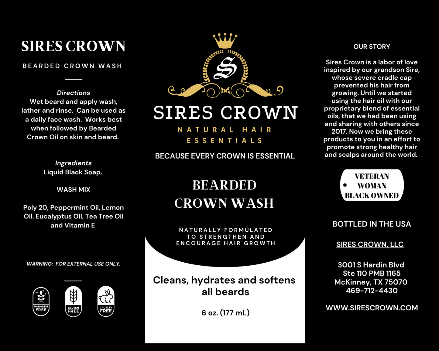 Bearded Crown Wash - 6 oz
