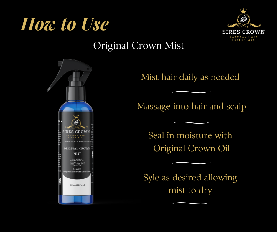 Original Crown Growth Mist - 8 oz - Hydrating Daily Leave In Conditioning Mist with Rosemary and Horsetail Grass