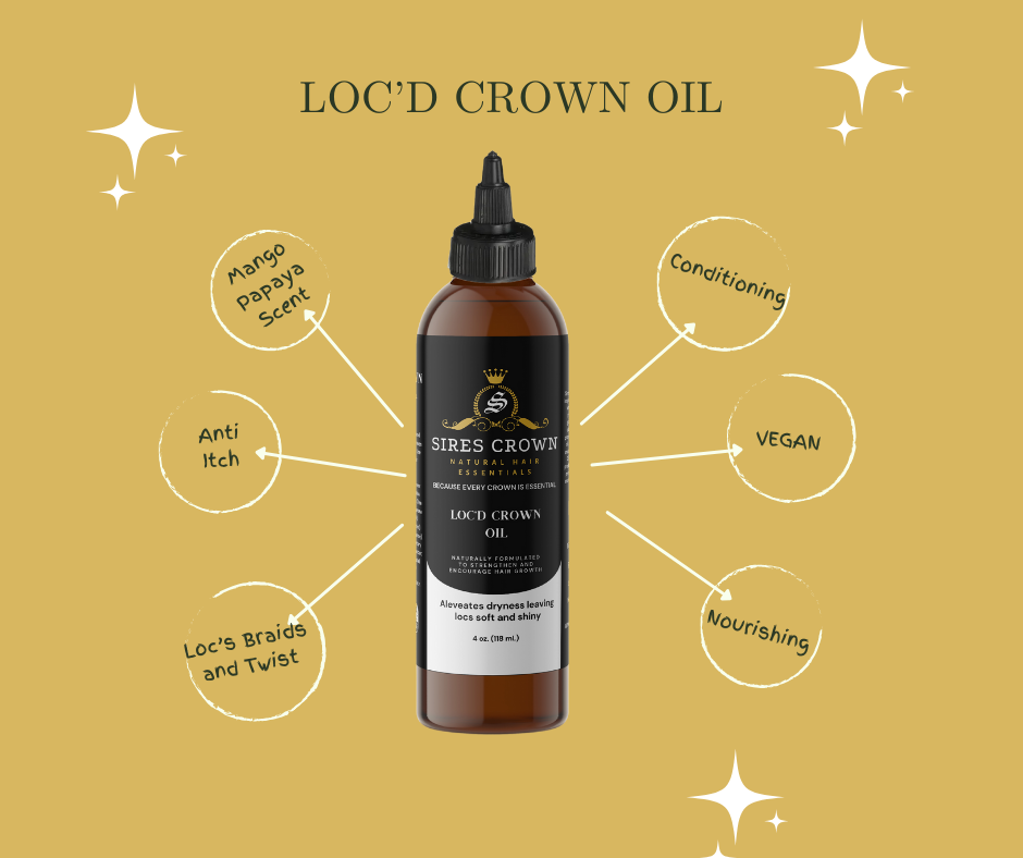 Loc'd Crown Oil - 4 oz - Nourishing Growth Oil with Batana, Rosemary and Horsetail Grass Oils