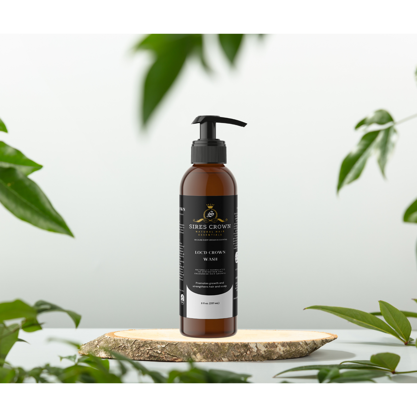 Loc'd Crown Wash - 8 oz - Deep Cleansing Shampoo with Aloe and Castor Oil