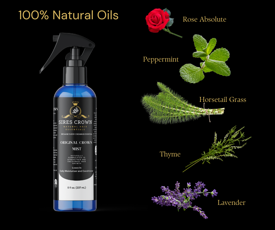 Original Crown Growth Mist - 8 oz - Hydrating Daily Leave In Conditioning Mist with Rosemary and Horsetail Grass