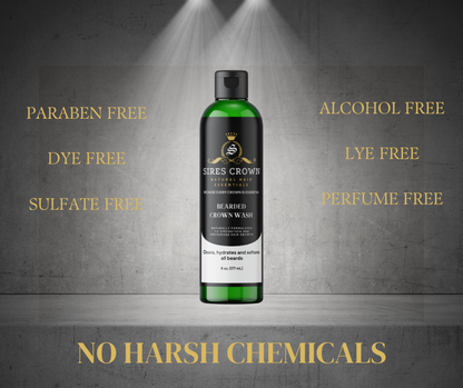 Bearded Crown Wash - 6 oz - Refreshing Hydrating Beard Cleanser with Tea Tree and Eucalyptus Oil