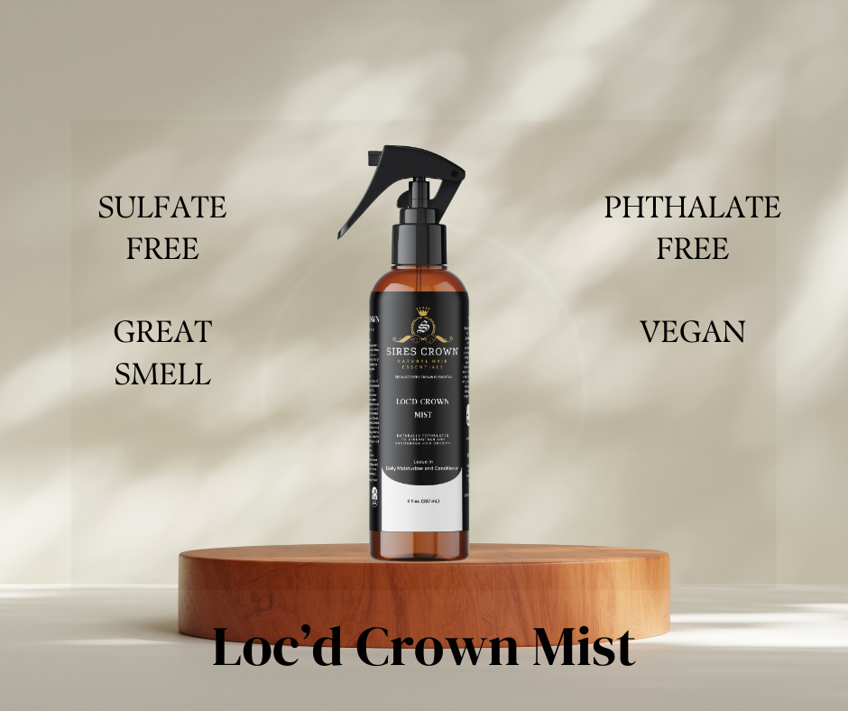 Loc'd Crown Mist - 8 oz - Hydrating Daily Mist with Horsetail Grass and Rosemary Oil