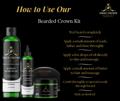 Bearded Crown Wash - 6 oz - Refreshing Hydrating Beard Cleanser with Tea Tree and Eucalyptus Oil