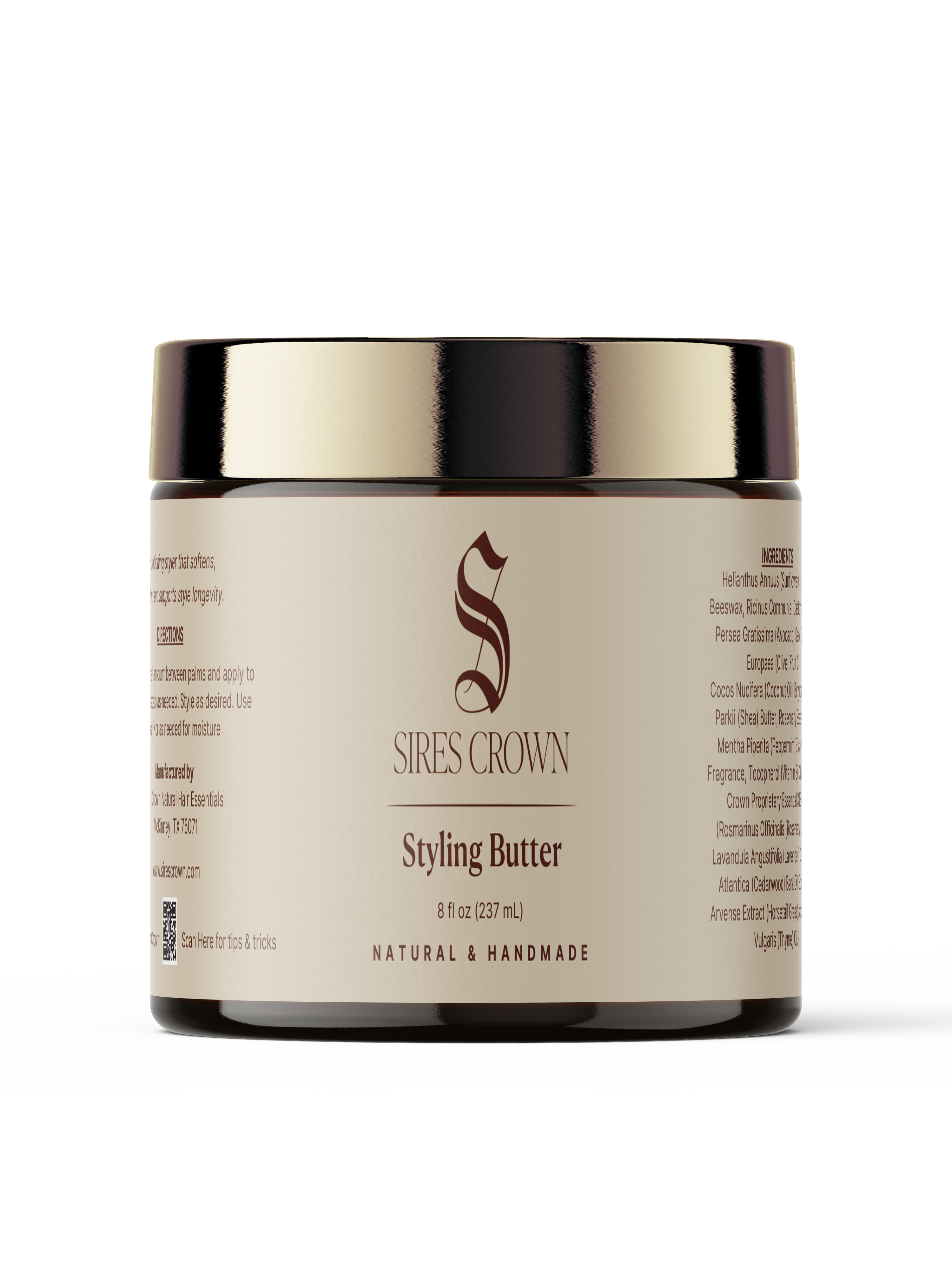 Styling Butter - 8 oz - Nourishing Hairstyling Cream with Rosemary and Horsetail Grass