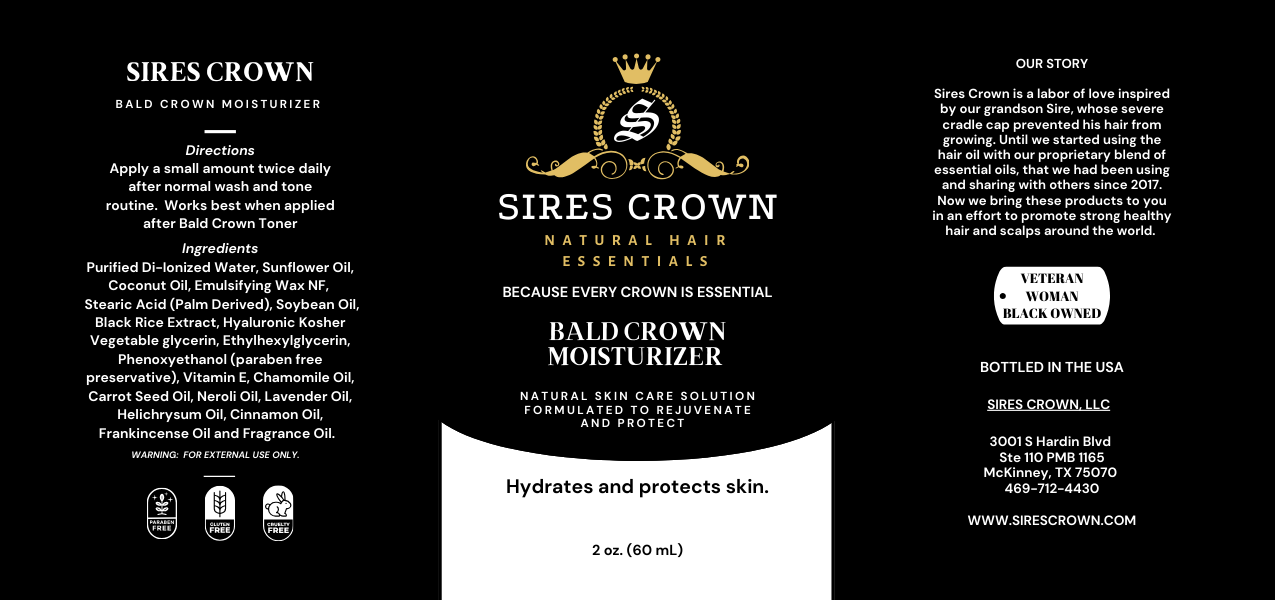 Bald Crown Moisturizer- 2 oz Bottle