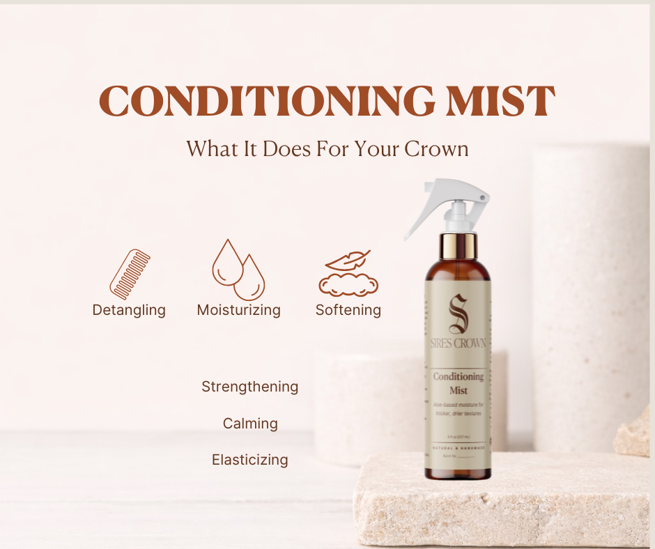 Conditioning Mist- 8 oz - Hydrating Daily Leave In Conditioning Mist with Rosemary and Horsetail Grass