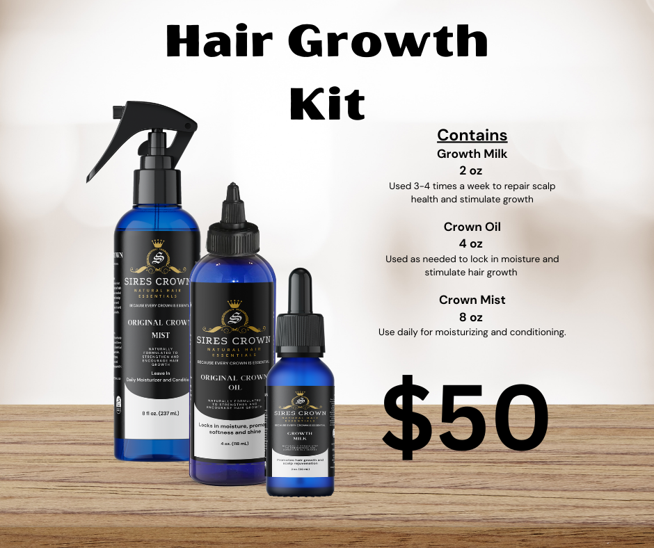 Crown Growth Milk - 2 oz bottle - Promotes healthy hair growth with Biotin, Tea Tree and Horsetail Grass