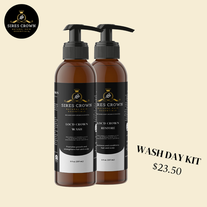 Loc'd Crown Wash - 8 oz - Deep Cleansing Shampoo with Aloe and Castor Oil