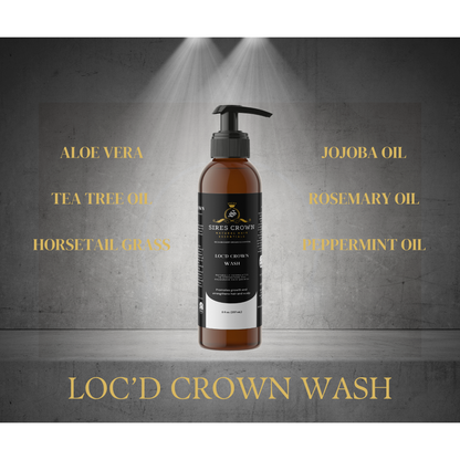 Loc'd Crown Wash - 8 oz - Deep Cleansing Shampoo with Aloe and Castor Oil