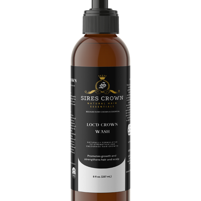Loc'd Crown Wash - 8 oz - Deep Cleansing Shampoo with Aloe and Castor Oil