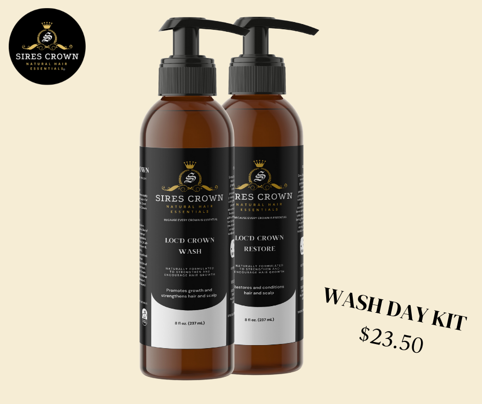 Loc'd Crown Wash - 8 oz - Deep Cleansing Shampoo with Aloe and Castor Oil