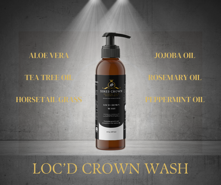 Loc'd Crown Wash - 8 oz - Deep Cleansing Shampoo with Aloe and Castor Oil