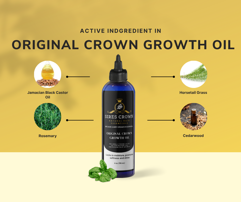 Original Crown Growth Oil - 4 oz - All Natural Hair Growth Oil with Rosemary and Horsetail Grass