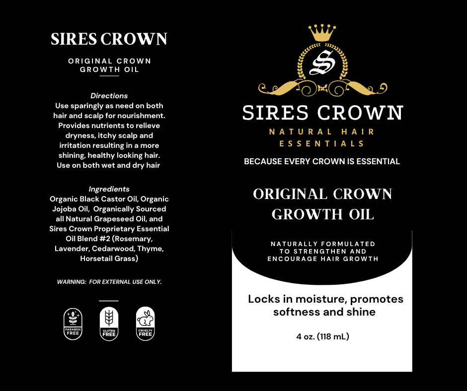 Original Crown Growth Oil - 4 oz - All Natural Hair Growth Oil with Rosemary and Horsetail Grass