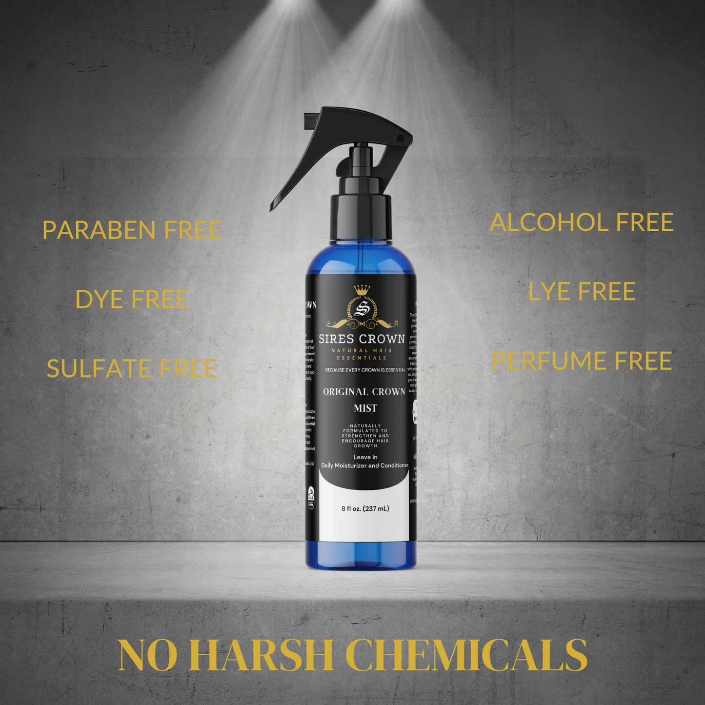 Original Crown Mist - 8 oz - Hydrating Daily Leave In Conditioning Mist with Rosemary and Horsetail Grass