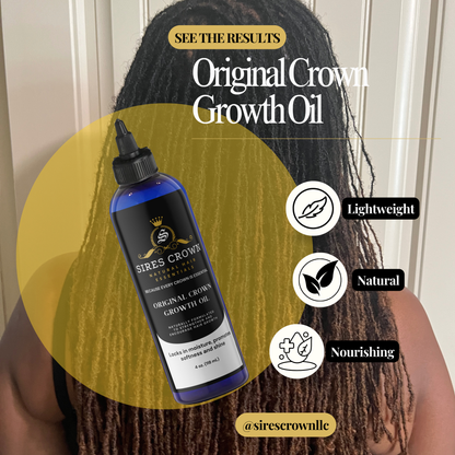Original Crown Growth Oil – Organic Black Castor, Jojoba, Grapeseed, Rosemary, Lavender – Vegan, Paraben-Free, Easy Tip Applicator, Promotes Growth & Follicle Rejuvenation, 4 oz
