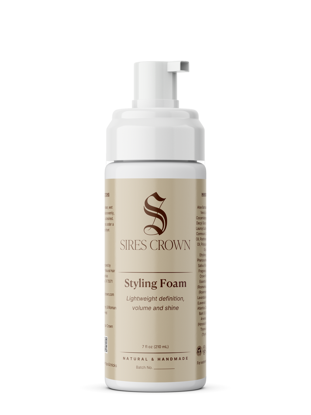 Styling Foam - 7 oz - Volumizing Long Lasting Styling Foam with Vitamin B5 and Rosemary
