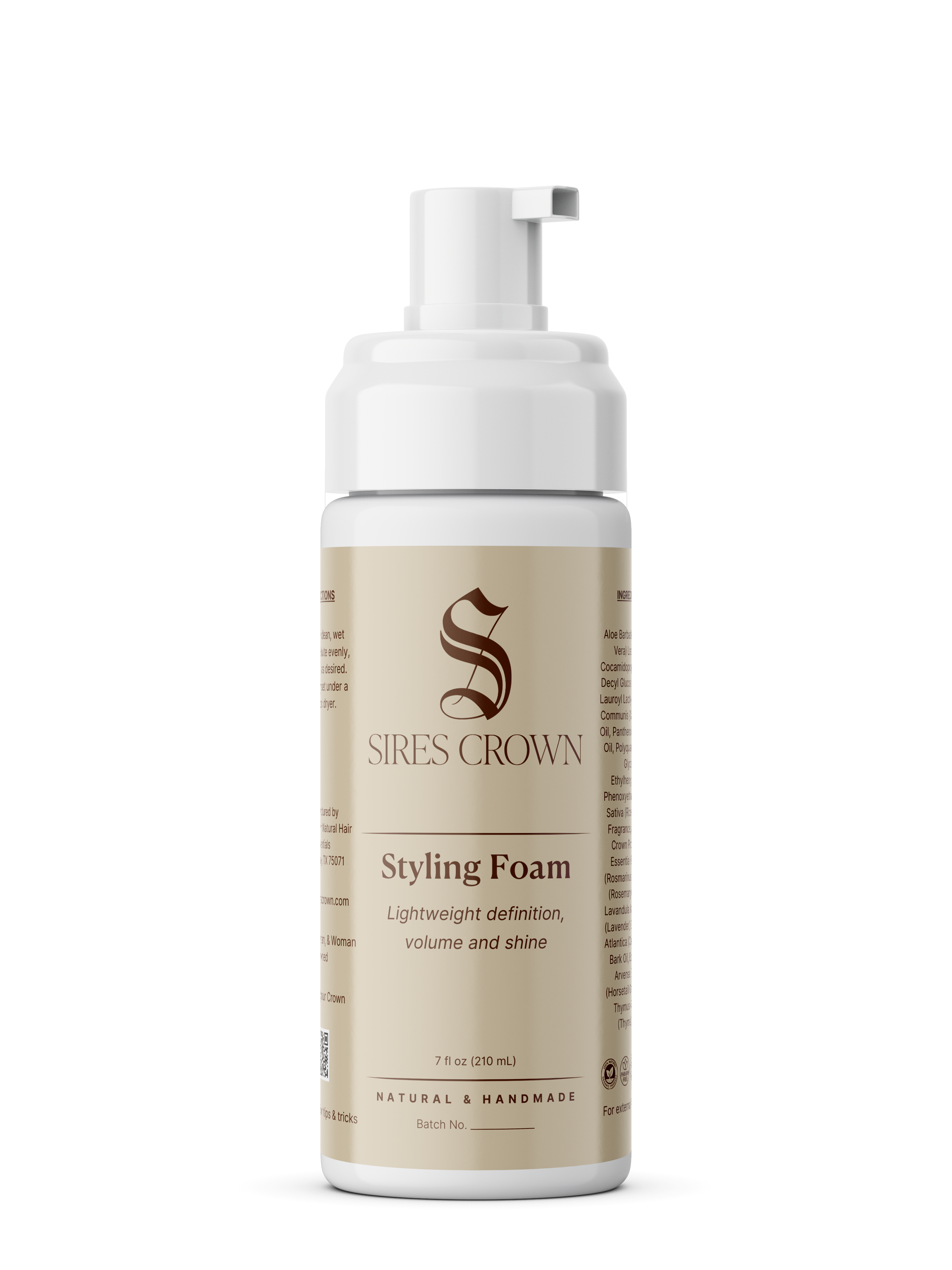 Styling Foam - 7 oz - Volumizing Long Lasting Styling Foam with Vitamin B5 and Rosemary