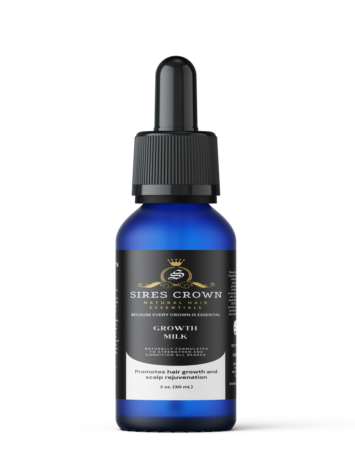 Crown Growth Milk - 2 oz bottle - Promotes healthy hair growth with Biotin, Tea Tree and Horsetail Grass