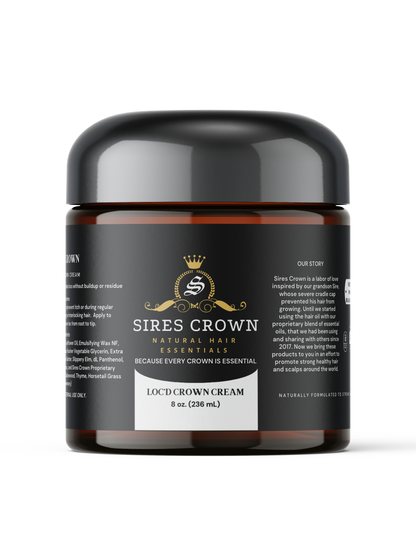 Loc'd Crown Cream - 8 oz - Nourishing Hairstyling Cream with Rosemary and Horsetail Grass